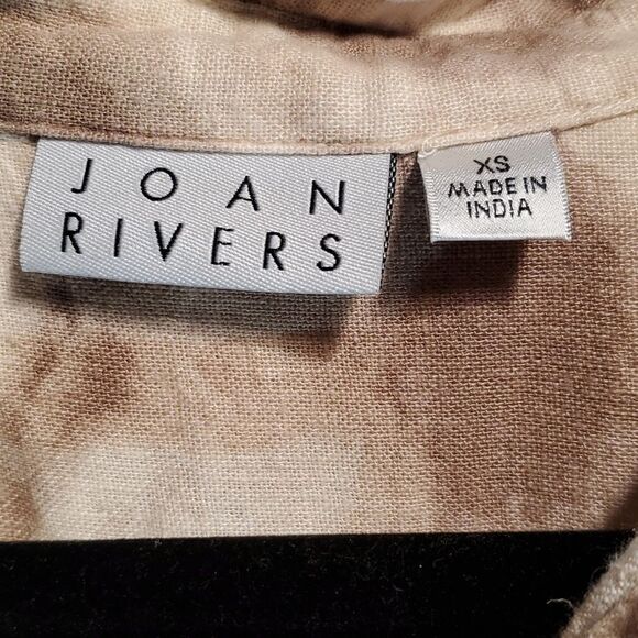 Joan Rivers linen blend boyfriend shibori shirt size XS - Picture 4 of 10